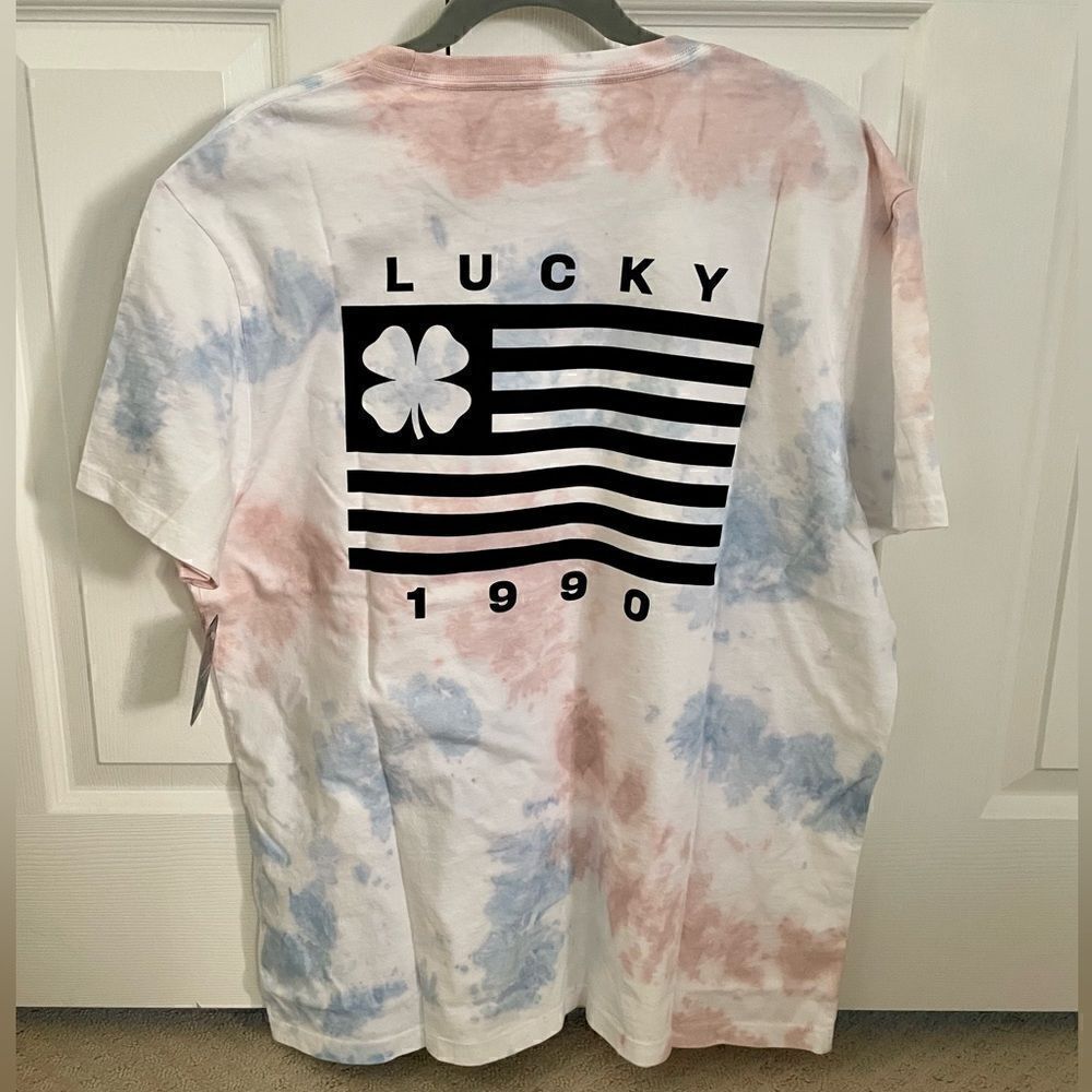 NWT Lucky Brand Flag Tie-Dye Men’s Tee - Picture 5 of 8
